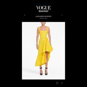 $3290 NWT Alexander McQueen Asymmetric Ruffle Runway Midi Dress